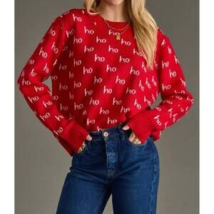 NEW PANACHE ho ho ho sweater in red